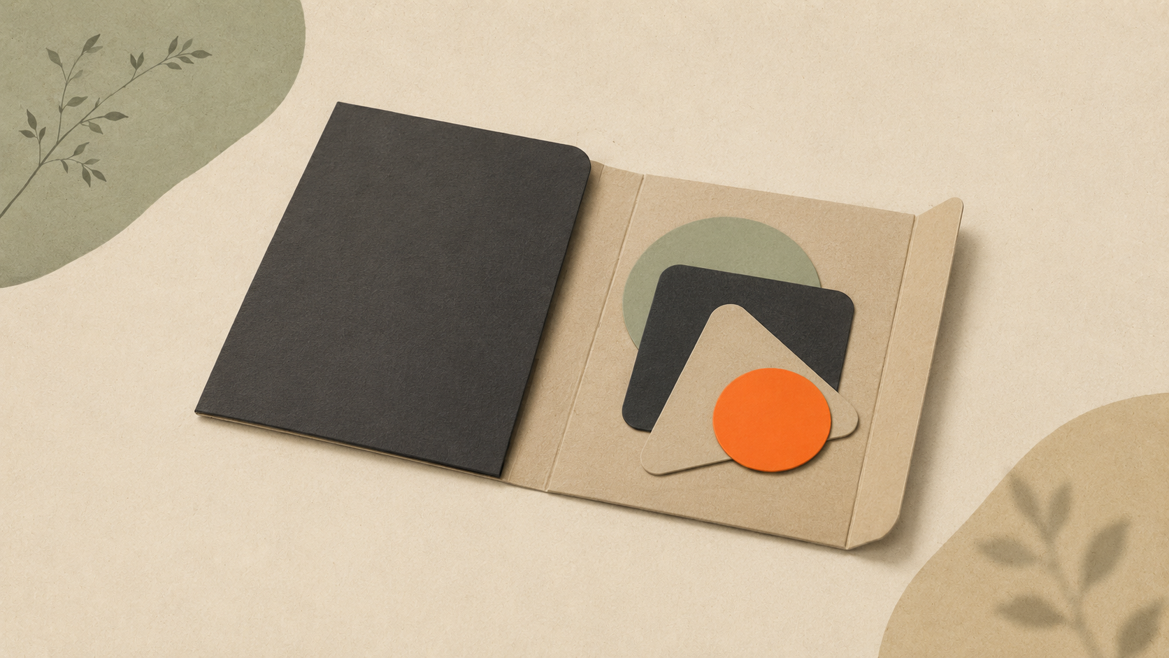 Editorial illustration of an opened folder revealing layered geometric shapes, evoking source files and editability