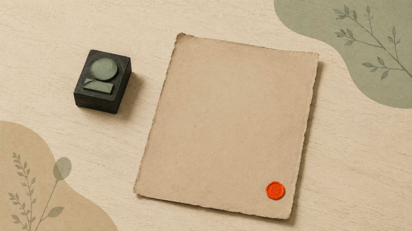 Editorial illustration of weathered letterhead and an old printer's block on a wooden surface, evoking pre-digital brand archives