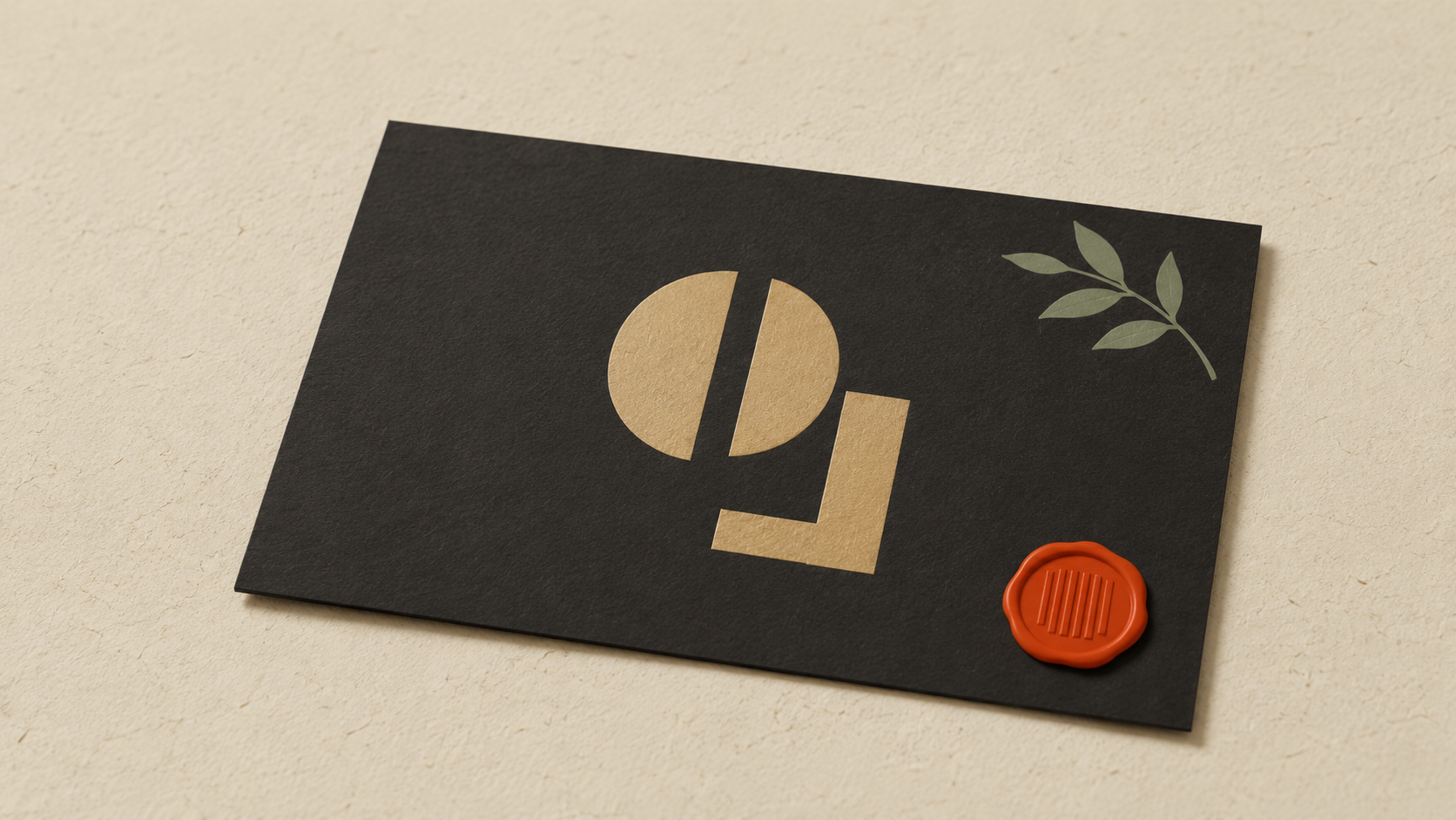 Editorial illustration of a foil-stamped paper card with abstract metallic shape, evoking premium print finishing