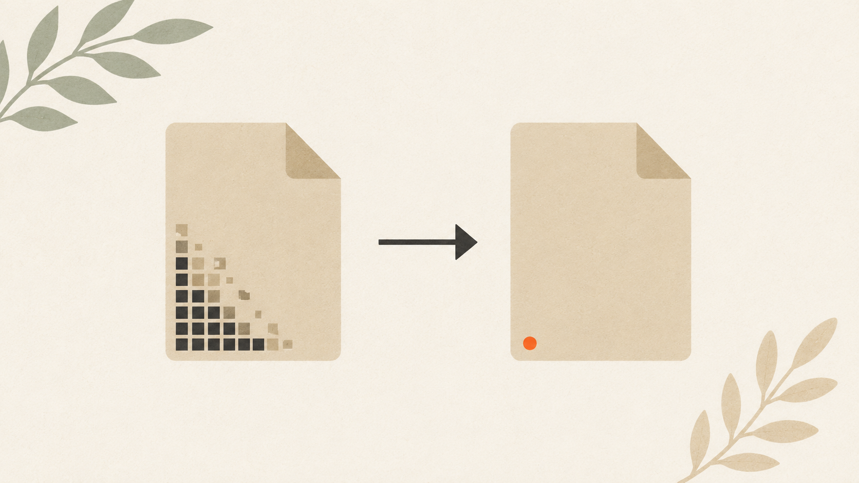 Editorial illustration of a PNG file image transforming into clean layered geometric shapes, evoking raster-to-vector conversion for cutting machines