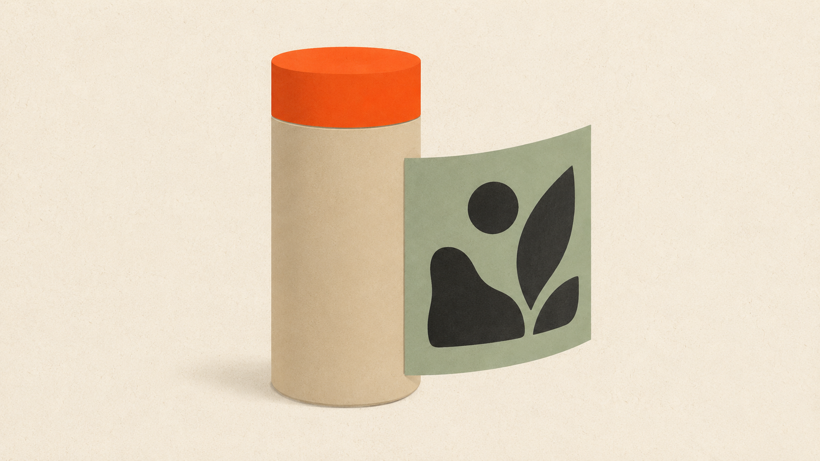 Editorial illustration of a printed transfer film over a rigid cylindrical surface, evoking UV DTF application