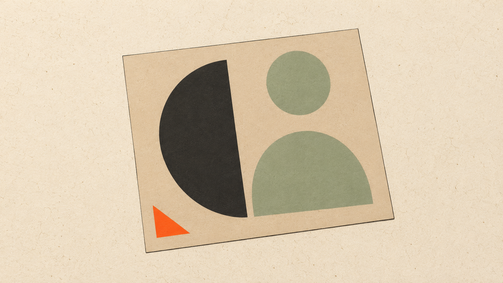 Editorial illustration of a DTF film sheet with abstract printed shapes resting on a workshop surface