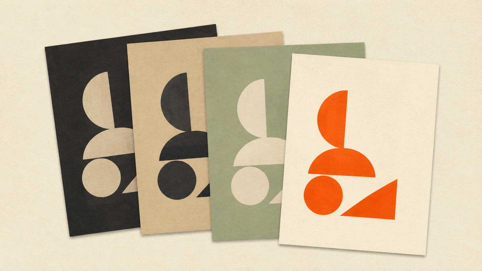 Editorial illustration of layered color sheets representing screen printing color separation