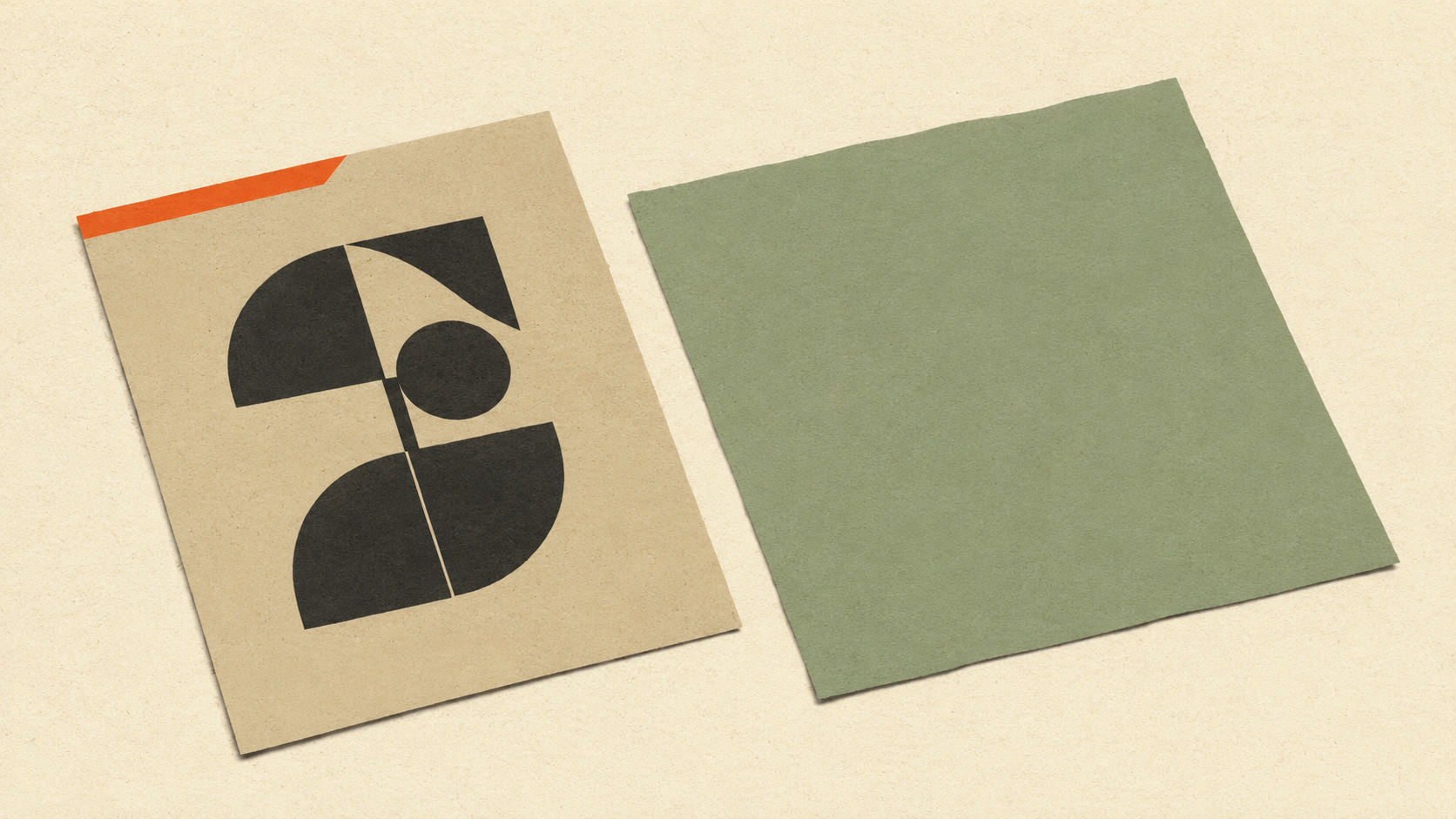 Editorial illustration of sublimation transfer paper and a blank polyester surface in muted earth tones